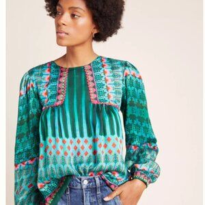 Anthropologie Siddhartha Bansai Lahiri Blouse Bohemian Boho Colorful Sz XS NWT